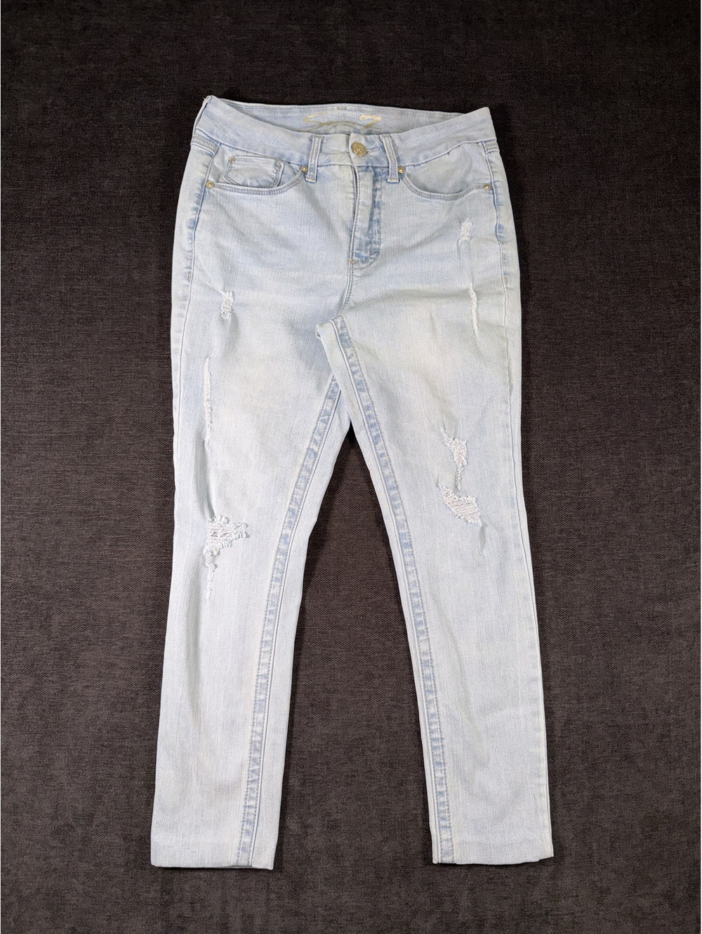Seven7 Light Blue Distressed Skinny Jeans Size 6